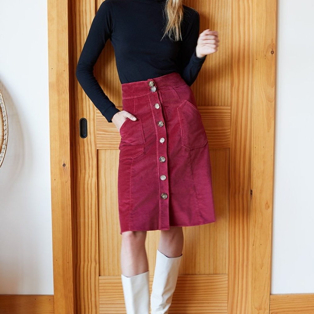 NWT, Emerson Fry Margot Skirt, Vintage Red, Size L